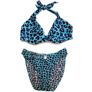 Victoria’s Secret Turquoise Animal Print Bikini - 34C